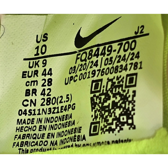 Nike Zoom Vapor 16 Academy TF Men 10, W 11.5 Volt Black Soccer Shoes FQ8449-700 main image 5